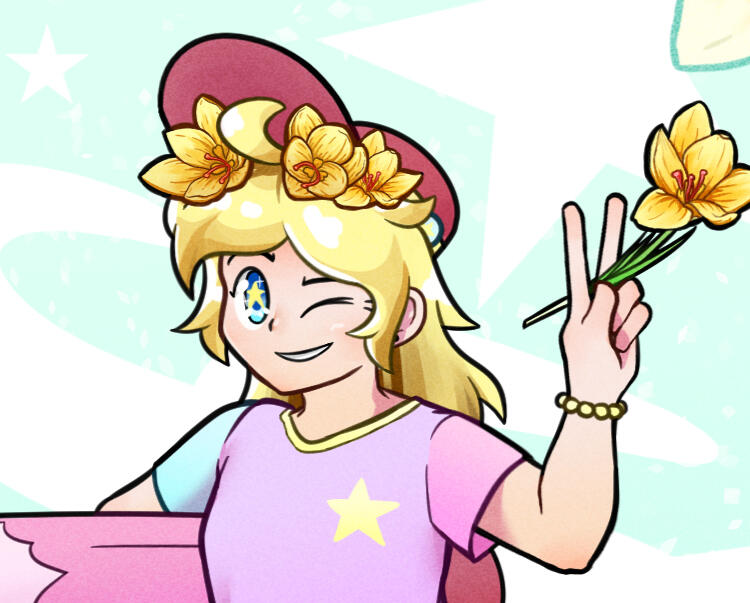 [Aug. 1, 2022] Art Trade - @StarInkily (OC Flower Symbolism)