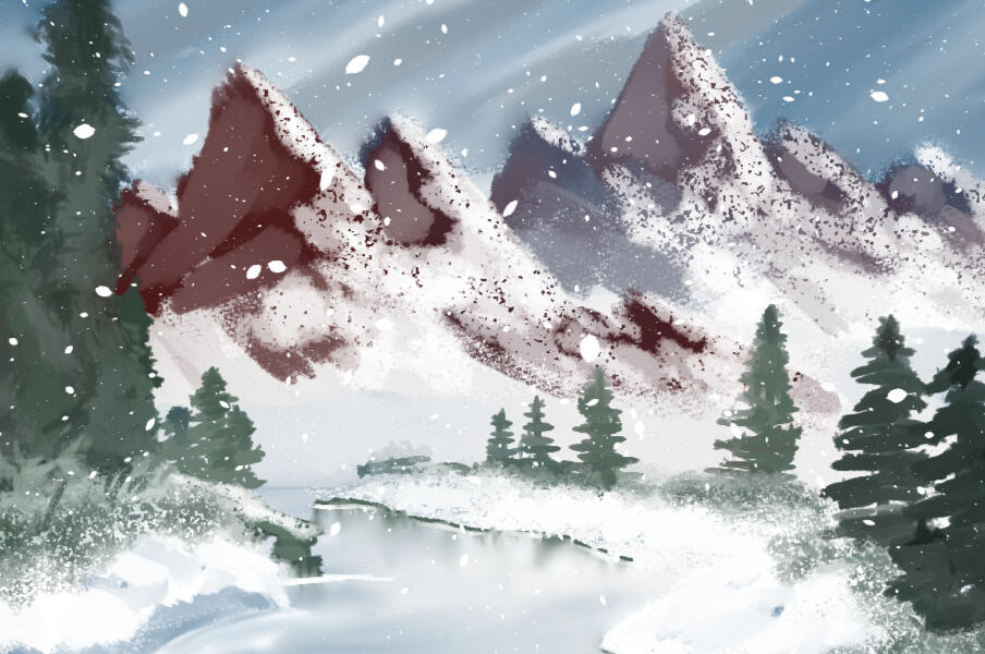 [Jan. 11, 2022] Bob Ross Study - Season 1 Episode 12 (Snowfall)